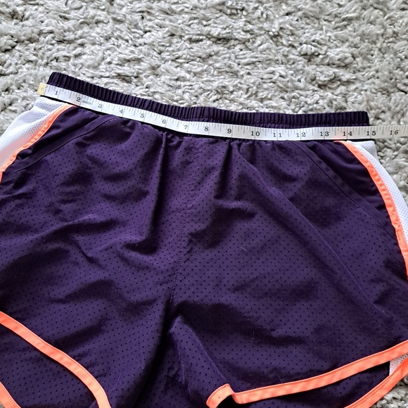 Under Armor | Purple & white/orange striped athletic womans short - Picture 6 of 7